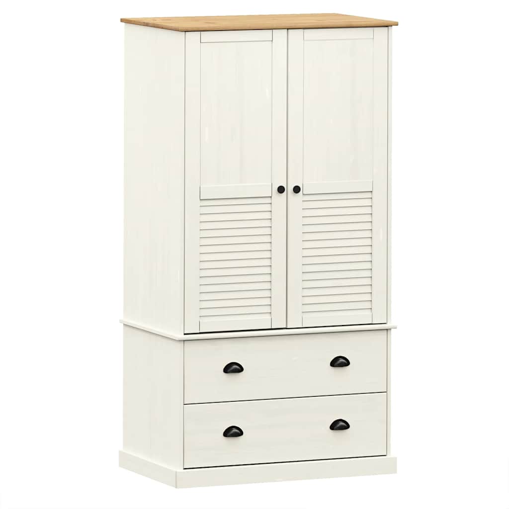 Kleiderschrank VIGO Grau 90x55x170 cm Massivholz Kiefer