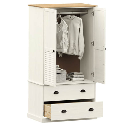 Kleiderschrank VIGO Grau 90x55x170 cm Massivholz Kiefer
