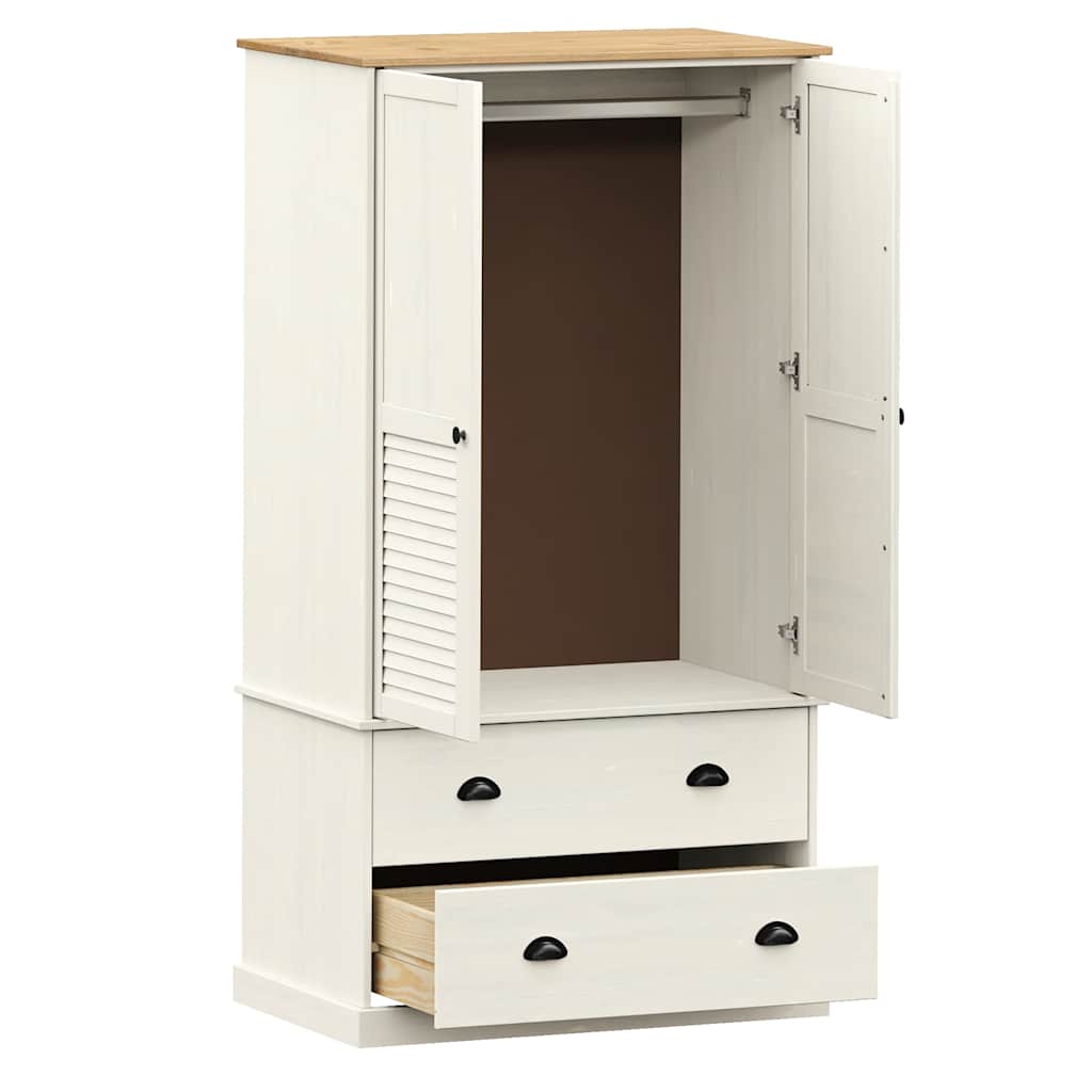 Kleiderschrank VIGO Grau 90x55x170 cm Massivholz Kiefer