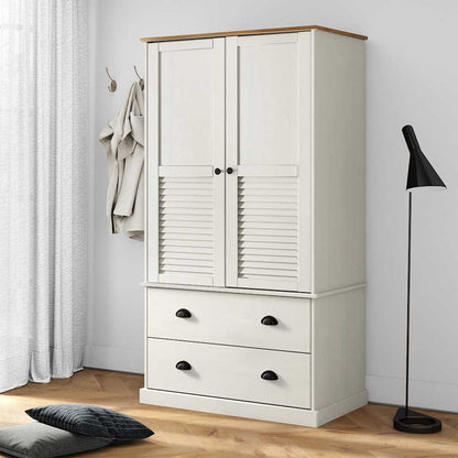 Kleiderschrank VIGO Grau 90x55x170 cm Massivholz Kiefer