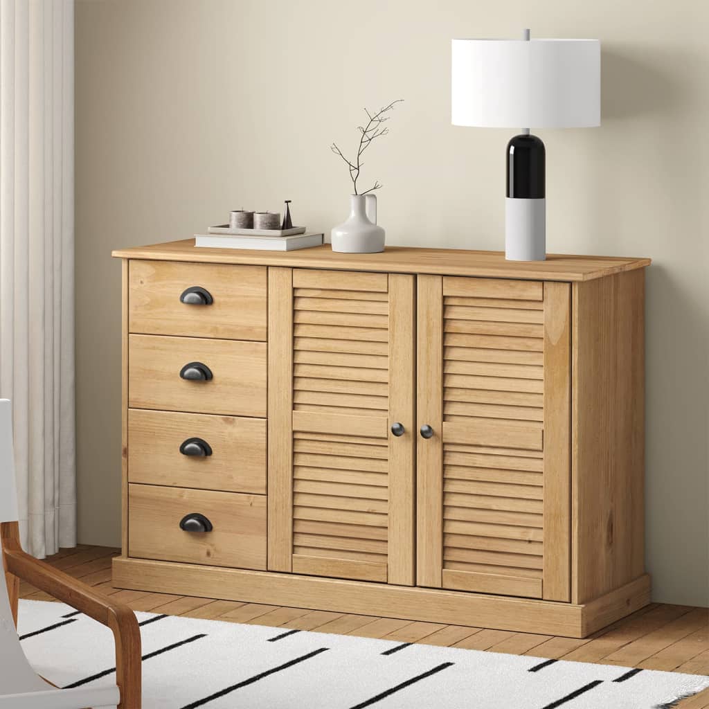 Sideboard Mit Schubladen Vigo 113X40X75 Cm Massivholz Kiefer
