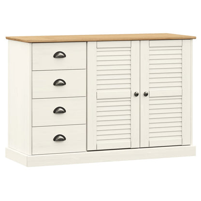 Sideboard Mit Schubladen Vigo 113X40X75 Cm Massivholz Kiefer