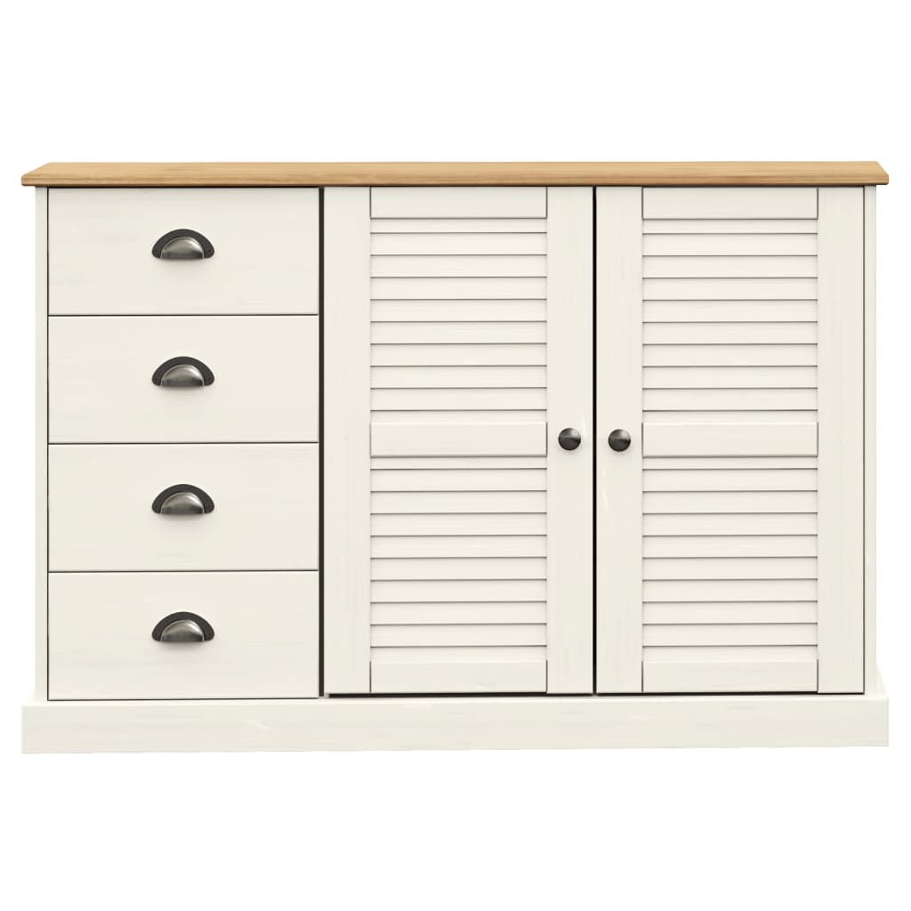 Sideboard Mit Schubladen Vigo 113X40X75 Cm Massivholz Kiefer