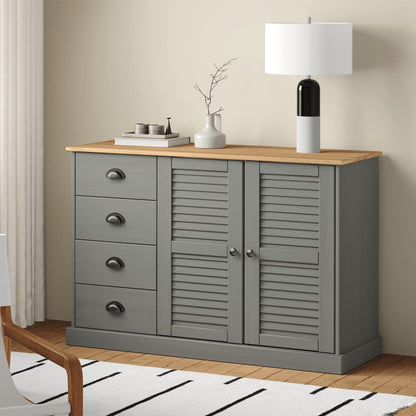 Sideboard Mit Schubladen Vigo 113X40X75 Cm Massivholz Kiefer