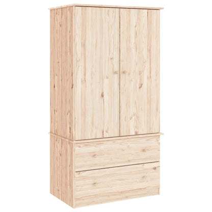 Kleiderschrank ALTA Weiß 90x55x170 cm Massivholz Kiefer