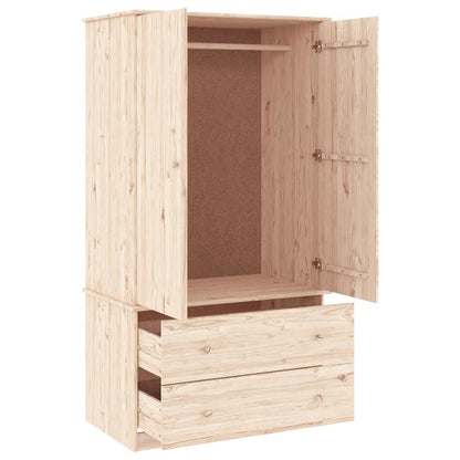 Kleiderschrank ALTA Weiß 90x55x170 cm Massivholz Kiefer