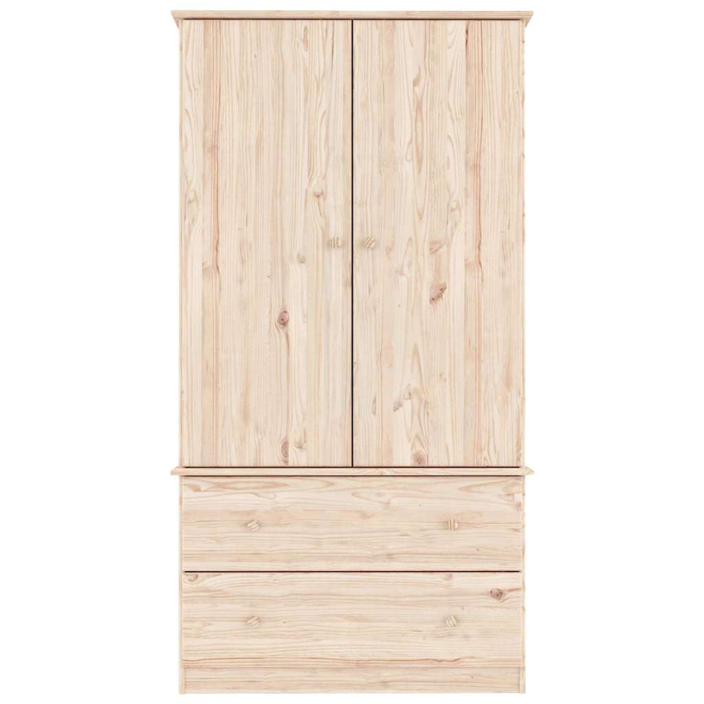 Kleiderschrank ALTA Weiß 90x55x170 cm Massivholz Kiefer