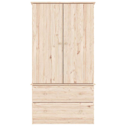 Kleiderschrank ALTA Weiß 90x55x170 cm Massivholz Kiefer