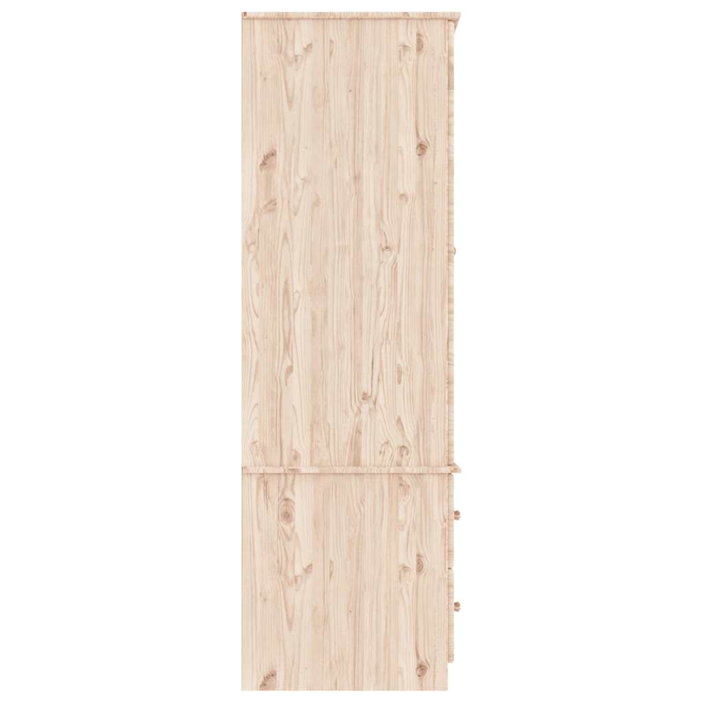 Kleiderschrank ALTA Weiß 90x55x170 cm Massivholz Kiefer