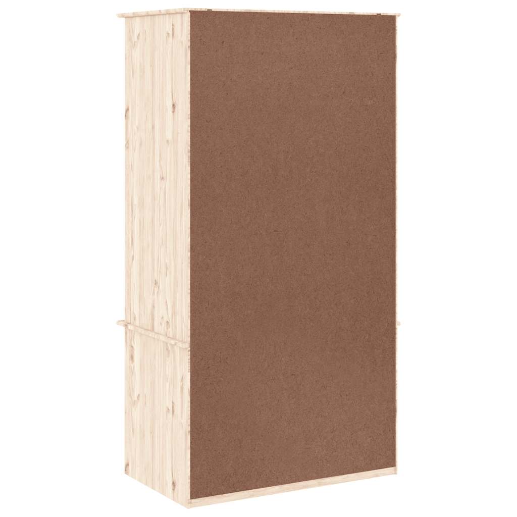 Kleiderschrank ALTA Weiß 90x55x170 cm Massivholz Kiefer