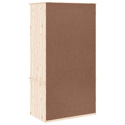 Kleiderschrank ALTA Weiß 90x55x170 cm Massivholz Kiefer