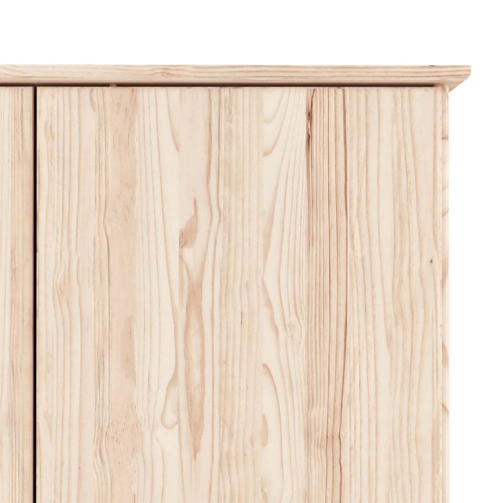 Kleiderschrank ALTA Weiß 90x55x170 cm Massivholz Kiefer