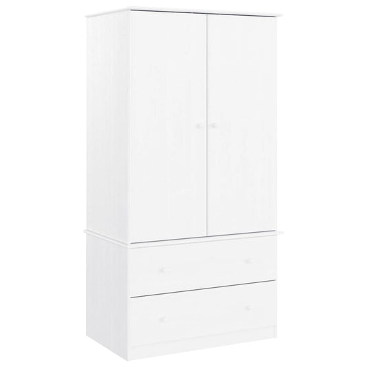 Kleiderschrank ALTA Weiß 90x55x170 cm Massivholz Kiefer