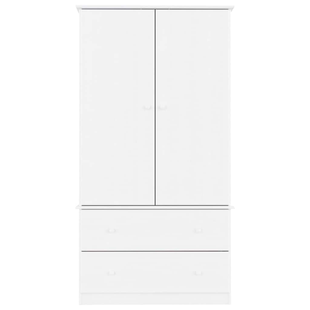 Kleiderschrank ALTA Weiß 90x55x170 cm Massivholz Kiefer