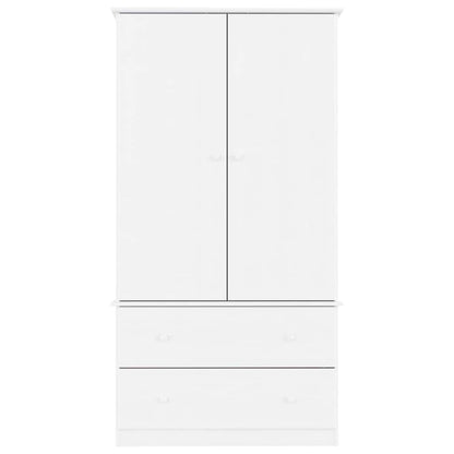 Kleiderschrank ALTA Weiß 90x55x170 cm Massivholz Kiefer