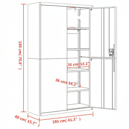 Aktenschrank 105X40X180 Cm Stahl