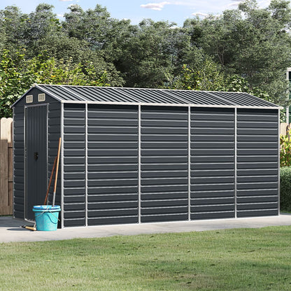 Gerätehaus Anthrazit 191x470x198 cm Verzinkter Stahl