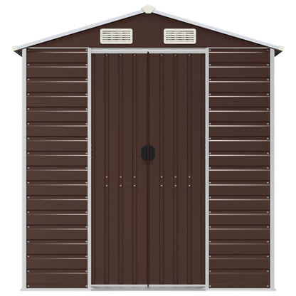 Gerätehaus Braun 191x130x198 cm Verzinkter Stahl