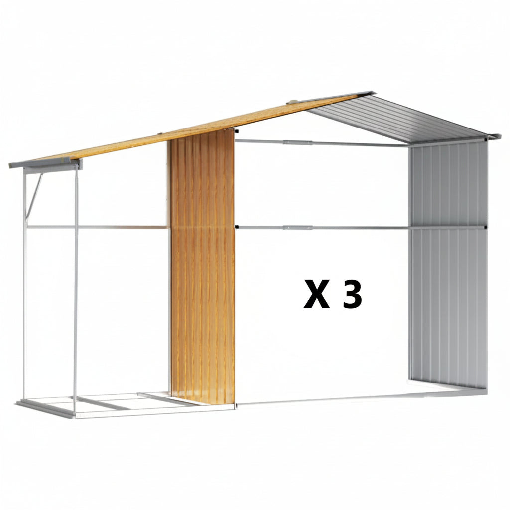 Gerätehaus Hellbraun 277x365,5x179 cm Verzinkter Stahl