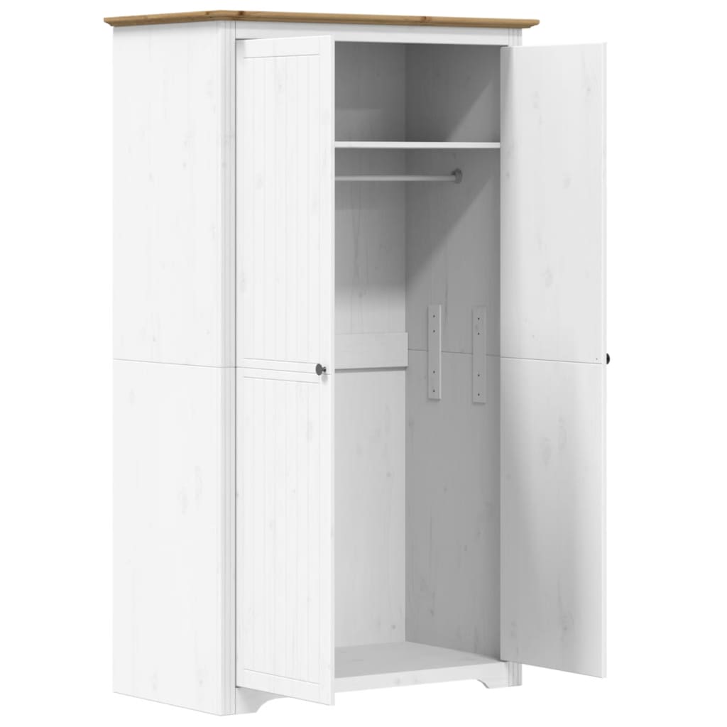 Kleiderschrank BODO Grau 99x53,5x173 cm Massivholz Kiefer