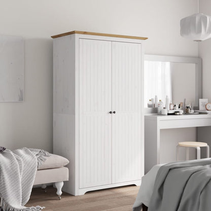 Kleiderschrank BODO Grau 99x53,5x173 cm Massivholz Kiefer
