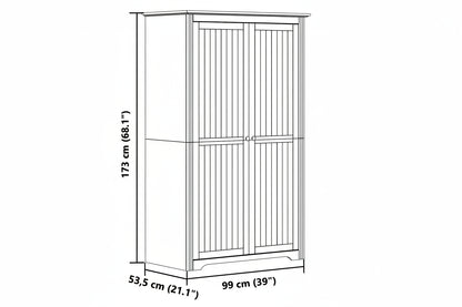 Kleiderschrank BODO Grau 99x53,5x173 cm Massivholz Kiefer
