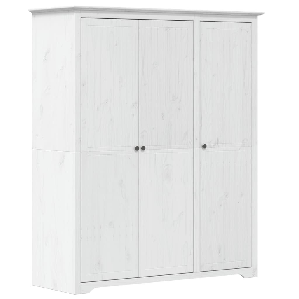 Kleiderschrank BODO Grau 146x53,5x173 cm Massivholz Kiefer