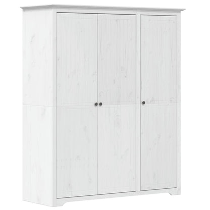 Kleiderschrank BODO Grau 146x53,5x173 cm Massivholz Kiefer