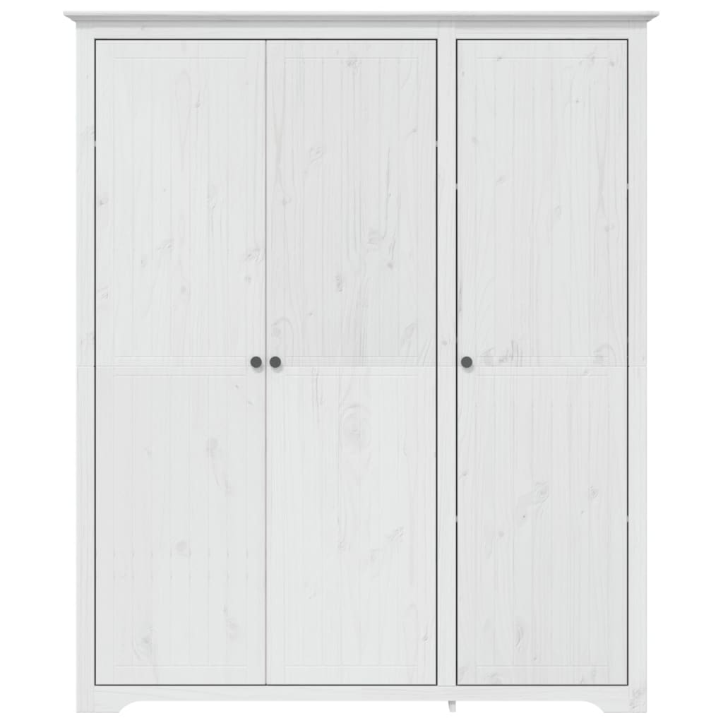 Kleiderschrank BODO Grau 146x53,5x173 cm Massivholz Kiefer