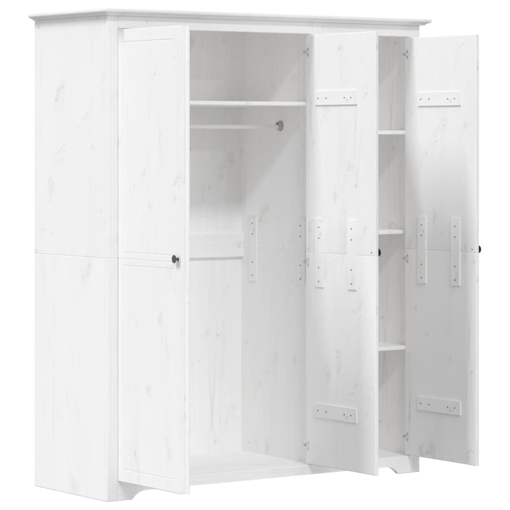 Kleiderschrank BODO Grau 146x53,5x173 cm Massivholz Kiefer