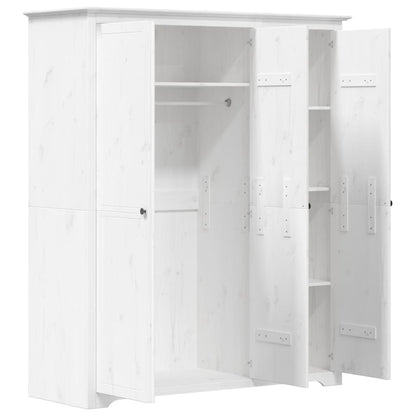 Kleiderschrank BODO Grau 146x53,5x173 cm Massivholz Kiefer