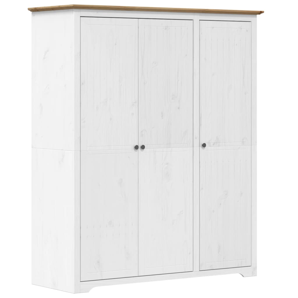 Kleiderschrank BODO Grau 146x53,5x173 cm Massivholz Kiefer
