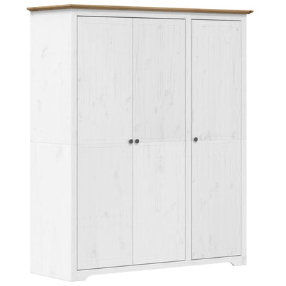 Kleiderschrank BODO Grau 146x53,5x173 cm Massivholz Kiefer