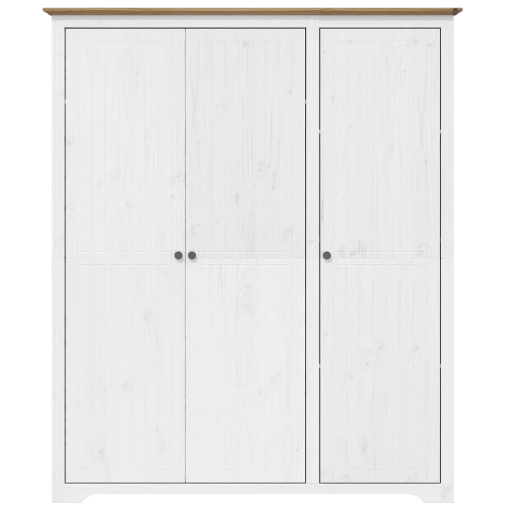 Kleiderschrank BODO Grau 146x53,5x173 cm Massivholz Kiefer