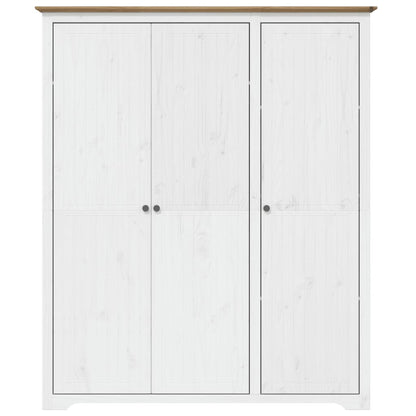 Kleiderschrank BODO Grau 146x53,5x173 cm Massivholz Kiefer