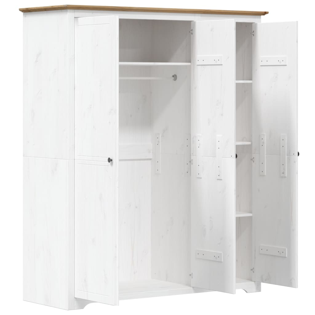 Kleiderschrank BODO Grau 146x53,5x173 cm Massivholz Kiefer