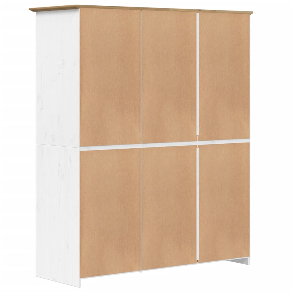 Kleiderschrank BODO Grau 146x53,5x173 cm Massivholz Kiefer