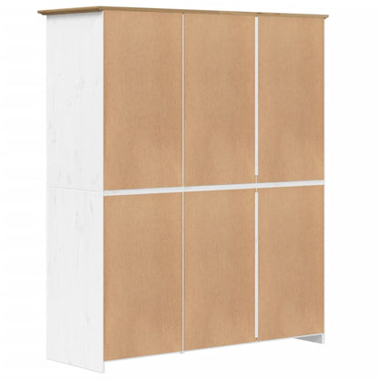 Kleiderschrank BODO Grau 146x53,5x173 cm Massivholz Kiefer