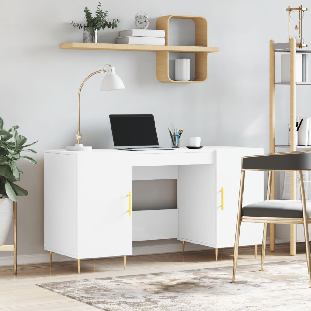 Schreibtisch mit Regal Schwarz Eichen-Optik 140 x 50 x 75 cm