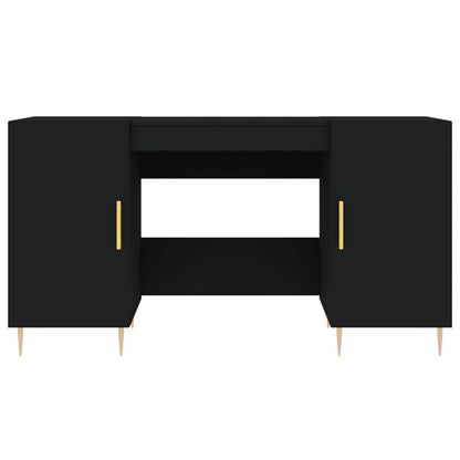 Schreibtisch mit Regal Schwarz Eichen-Optik 140 x 50 x 75 cm
