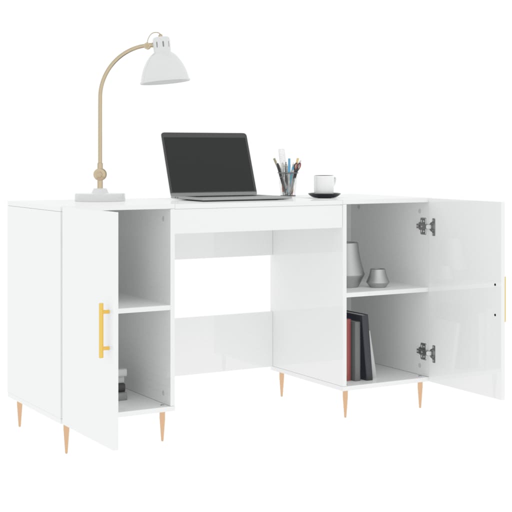 Schreibtisch mit Regal Schwarz Eichen-Optik 140 x 50 x 75 cm