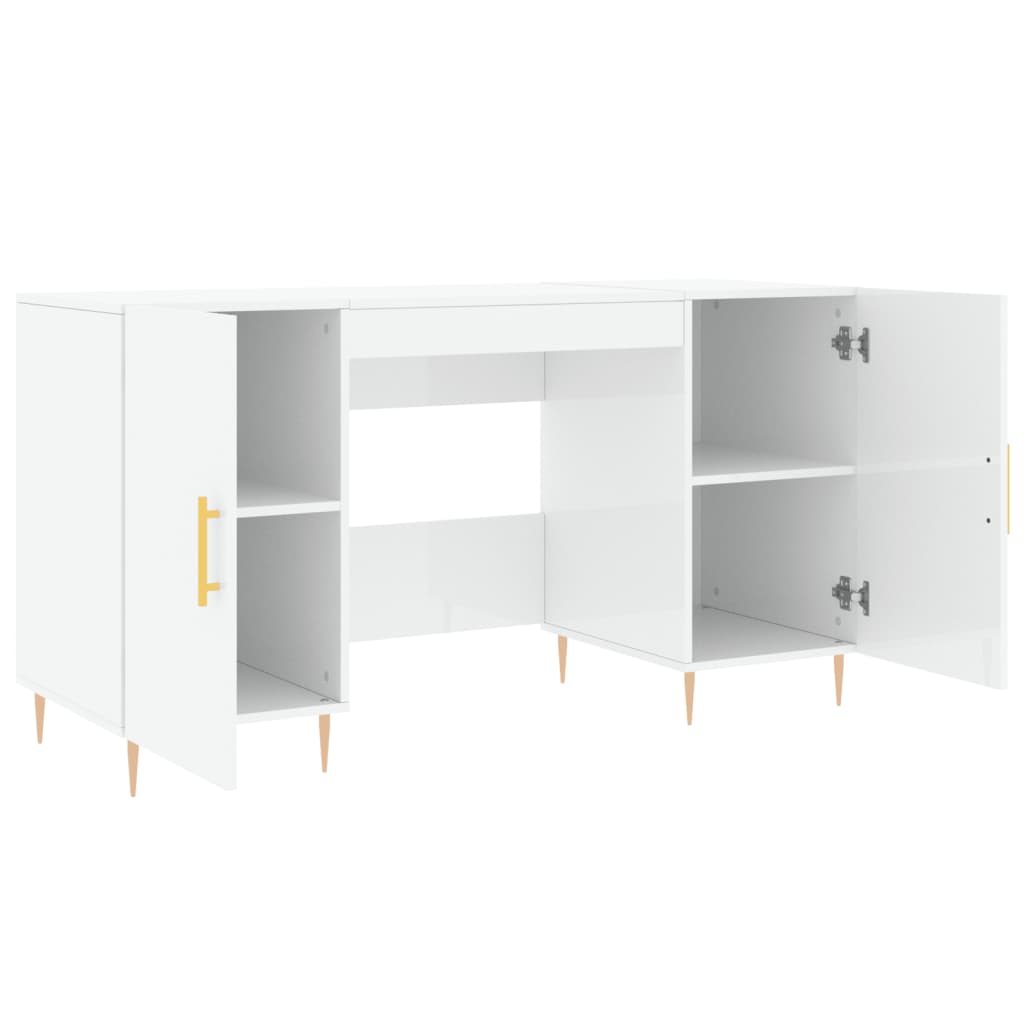 Schreibtisch mit Regal Schwarz Eichen-Optik 140 x 50 x 75 cm