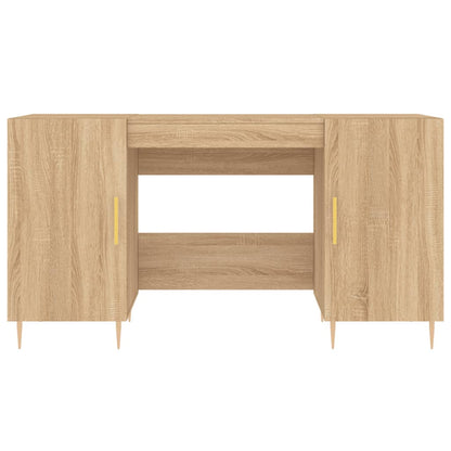 Schreibtisch mit Regal Schwarz Eichen-Optik 140 x 50 x 75 cm