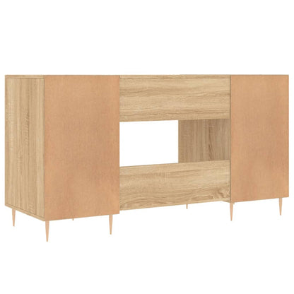 Schreibtisch mit Regal Schwarz Eichen-Optik 140 x 50 x 75 cm