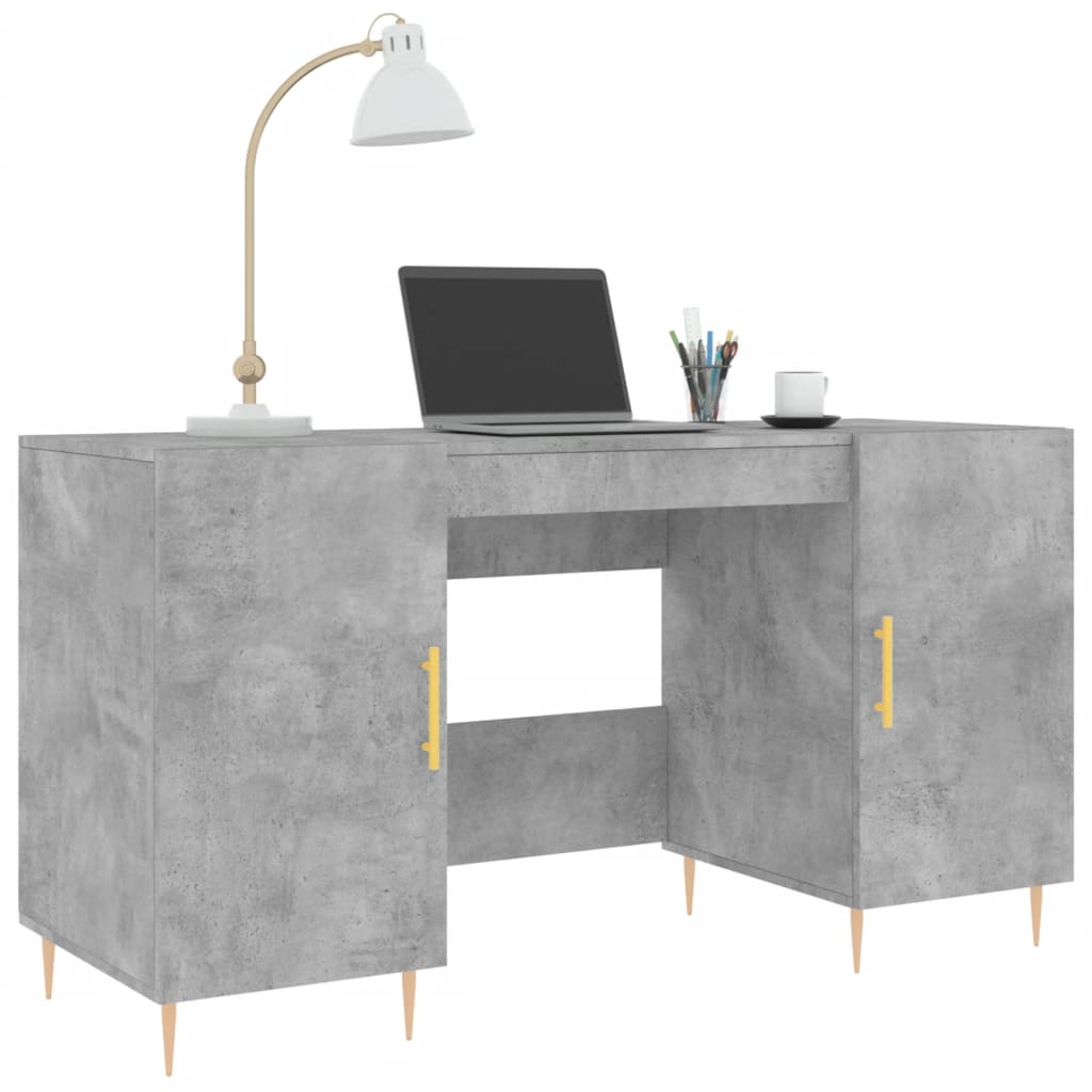 Schreibtisch mit Regal Schwarz Eichen-Optik 140 x 50 x 75 cm