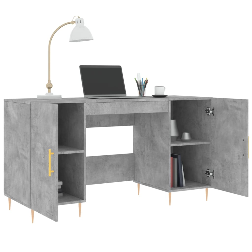 Schreibtisch mit Regal Schwarz Eichen-Optik 140 x 50 x 75 cm