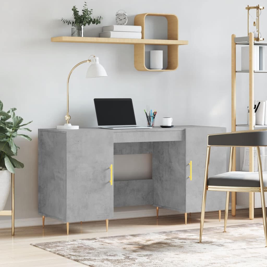 Schreibtisch mit Regal Schwarz Eichen-Optik 140 x 50 x 75 cm