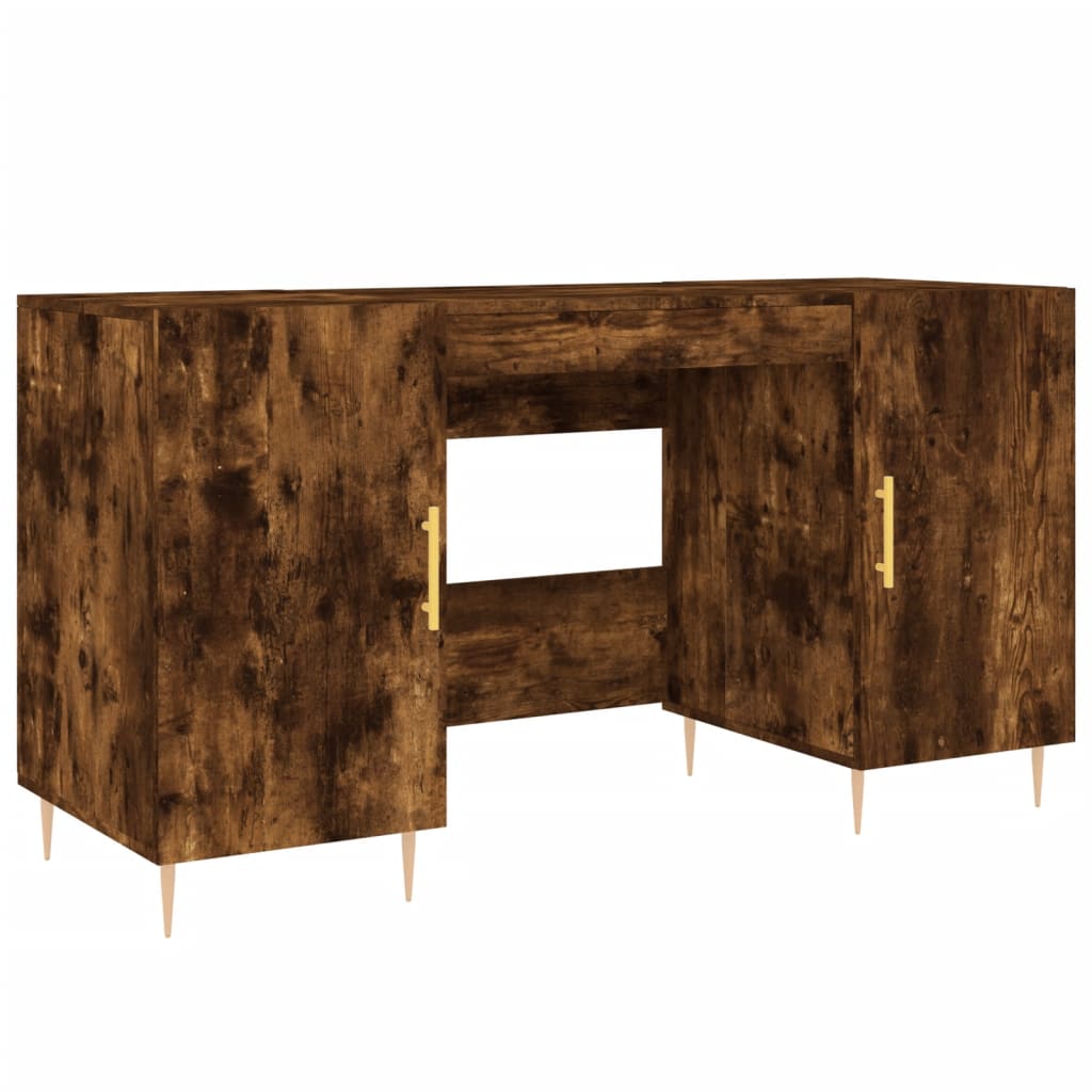Schreibtisch mit Regal Schwarz Eichen-Optik 140 x 50 x 75 cm