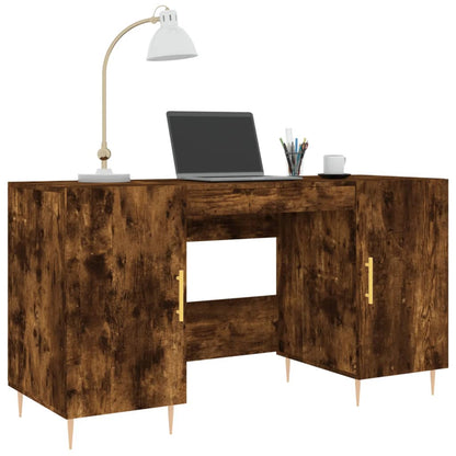 Schreibtisch mit Regal Schwarz Eichen-Optik 140 x 50 x 75 cm