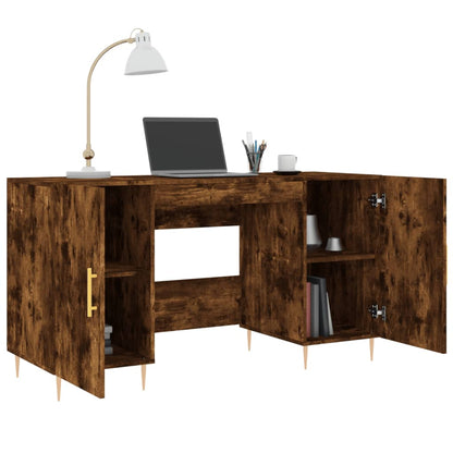 Schreibtisch mit Regal Schwarz Eichen-Optik 140 x 50 x 75 cm